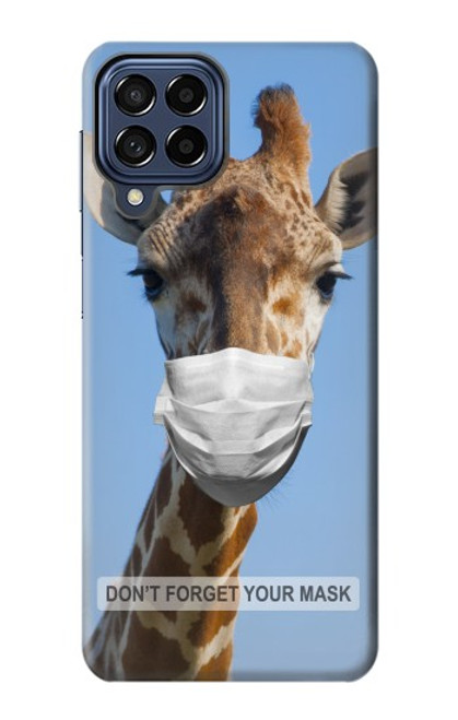 W3806 Funny Giraffe Hülle Schutzhülle Taschen und Leder Flip für Samsung Galaxy M53