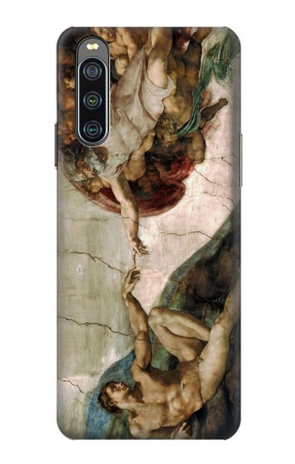 W0179 Michelangelo Creation of Adam Hülle Schutzhülle Taschen und Leder Flip für Sony Xperia 10 IV
