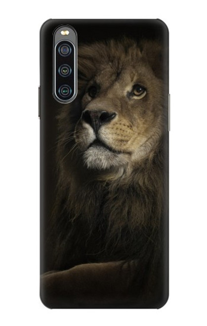 W0472 Lion Hülle Schutzhülle Taschen und Leder Flip für Sony Xperia 10 IV