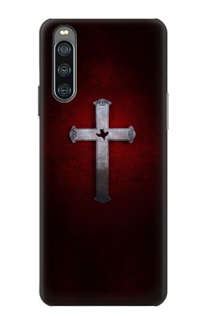 W3160 Christian Cross Hülle Schutzhülle Taschen und Leder Flip für Sony Xperia 10 IV