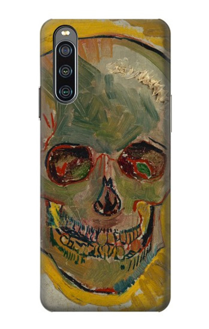W3359 Vincent Van Gogh Skull Hülle Schutzhülle Taschen und Leder Flip für Sony Xperia 10 IV