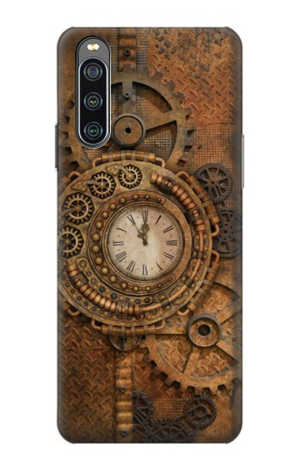 W3401 Clock Gear Steampunk Hülle Schutzhülle Taschen und Leder Flip für Sony Xperia 10 IV