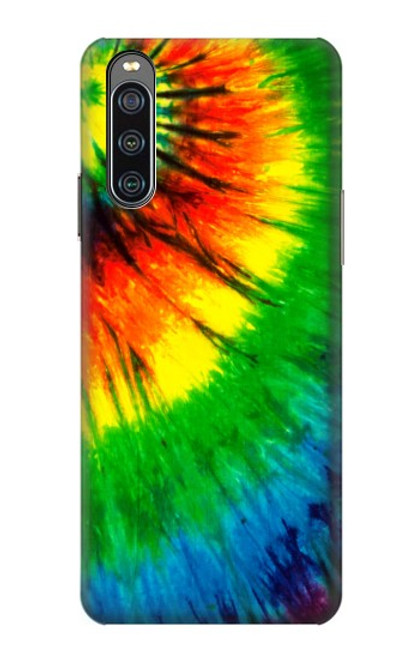 W3422 Tie Dye Hülle Schutzhülle Taschen und Leder Flip für Sony Xperia 10 IV