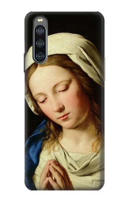 W3476 Virgin Mary Prayer Hülle Schutzhülle Taschen und Leder Flip für Sony Xperia 10 IV