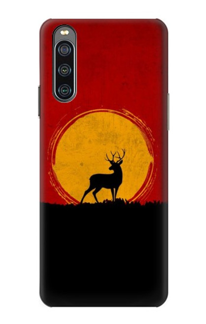W3513 Deer Sunset Hülle Schutzhülle Taschen und Leder Flip für Sony Xperia 10 IV