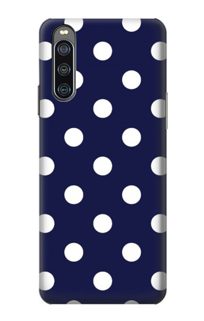 W3533 Blue Polka Dot Hülle Schutzhülle Taschen und Leder Flip für Sony Xperia 10 IV