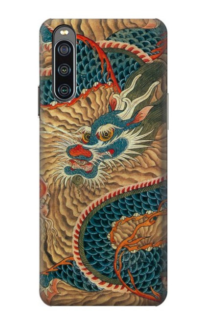 W3541 Dragon Cloud Painting Hülle Schutzhülle Taschen und Leder Flip für Sony Xperia 10 IV