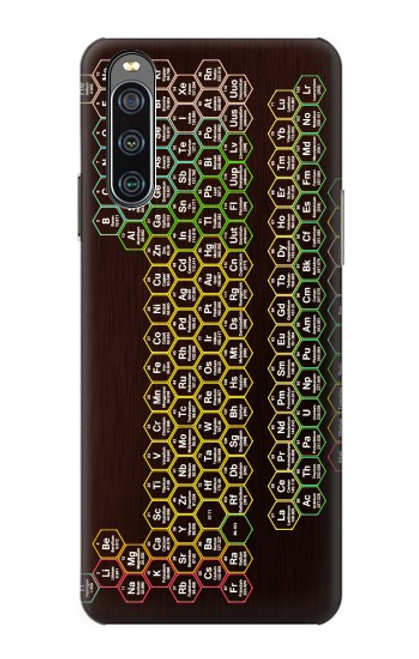 W3544 Neon Honeycomb Periodic Table Hülle Schutzhülle Taschen und Leder Flip für Sony Xperia 10 IV