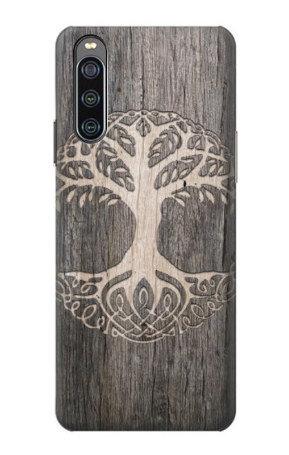 W3591 Viking Tree of Life Symbol Hülle Schutzhülle Taschen und Leder Flip für Sony Xperia 10 IV