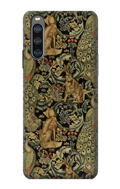 W3661 William Morris Forest Velvet Hülle Schutzhülle Taschen und Leder Flip für Sony Xperia 10 IV