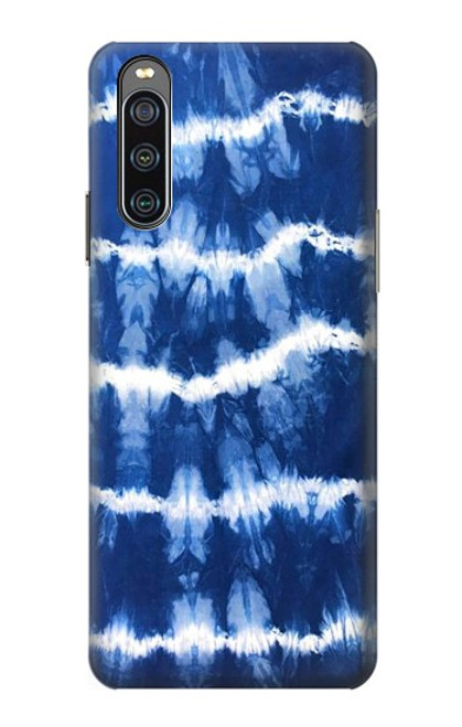 W3671 Blue Tie Dye Hülle Schutzhülle Taschen und Leder Flip für Sony Xperia 10 IV