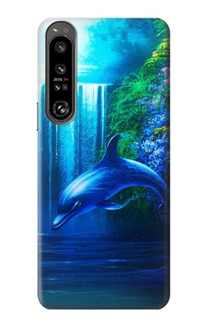 W0385 Dolphin Hülle Schutzhülle Taschen und Leder Flip für Sony Xperia 1 IV