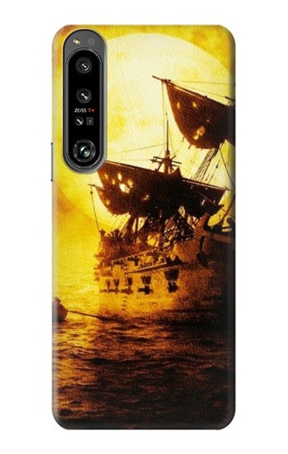 W0841 Pirates Black Pearl Hülle Schutzhülle Taschen und Leder Flip für Sony Xperia 1 IV