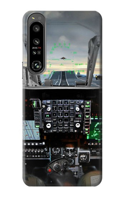 W2435 Fighter Jet Aircraft Cockpit Hülle Schutzhülle Taschen und Leder Flip für Sony Xperia 1 IV