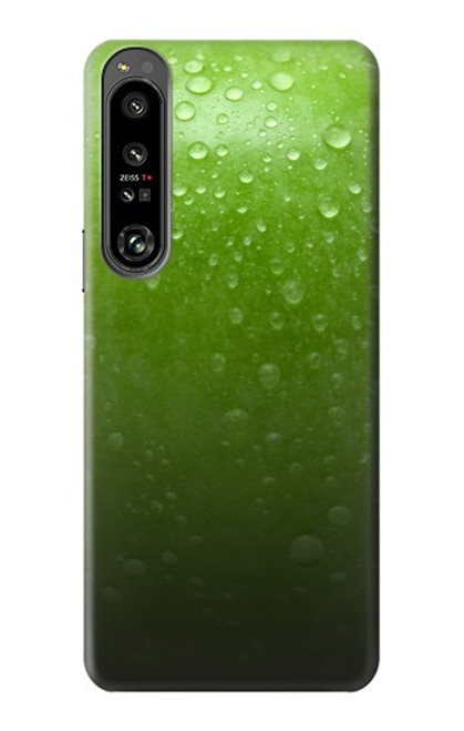 W2475 Green Apple Texture Seamless Hülle Schutzhülle Taschen und Leder Flip für Sony Xperia 1 IV