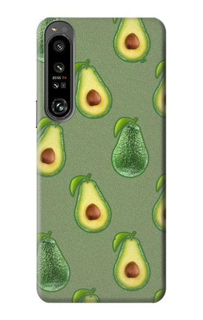 W3285 Avocado Fruit Pattern Hülle Schutzhülle Taschen und Leder Flip für Sony Xperia 1 IV