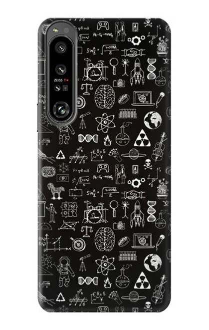 W3426 Blackboard Science Hülle Schutzhülle Taschen und Leder Flip für Sony Xperia 1 IV
