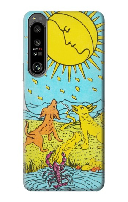 W3435 Tarot Card Moon Hülle Schutzhülle Taschen und Leder Flip für Sony Xperia 1 IV