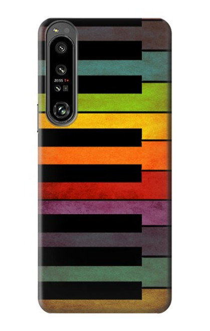 W3451 Colorful Piano Hülle Schutzhülle Taschen und Leder Flip für Sony Xperia 1 IV