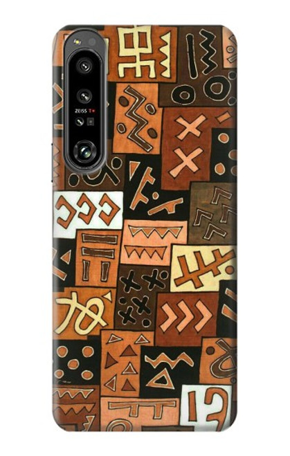W3460 Mali Art Pattern Hülle Schutzhülle Taschen und Leder Flip für Sony Xperia 1 IV