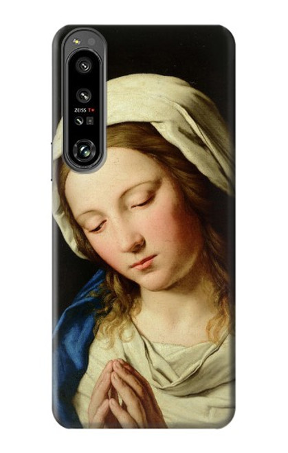 W3476 Virgin Mary Prayer Hülle Schutzhülle Taschen und Leder Flip für Sony Xperia 1 IV