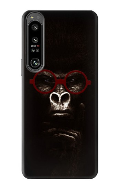 W3529 Thinking Gorilla Hülle Schutzhülle Taschen und Leder Flip für Sony Xperia 1 IV