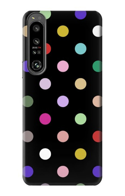 W3532 Colorful Polka Dot Hülle Schutzhülle Taschen und Leder Flip für Sony Xperia 1 IV