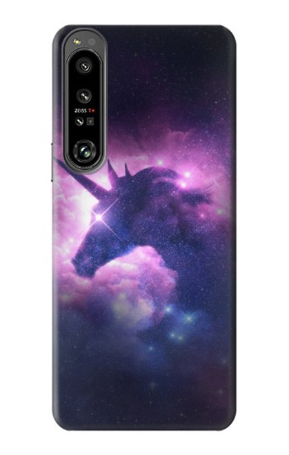 W3538 Unicorn Galaxy Hülle Schutzhülle Taschen und Leder Flip für Sony Xperia 1 IV
