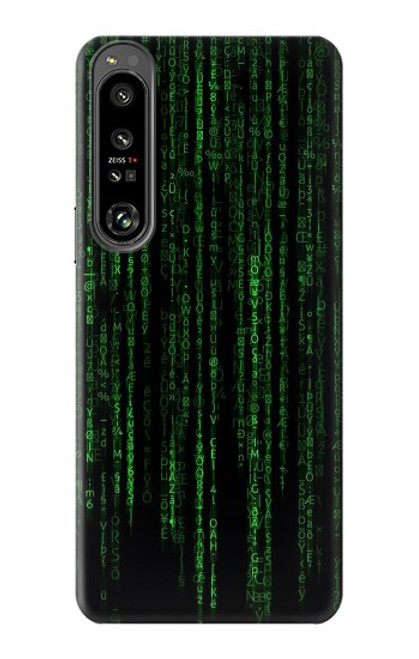 W3668 Binary Code Hülle Schutzhülle Taschen und Leder Flip für Sony Xperia 1 IV