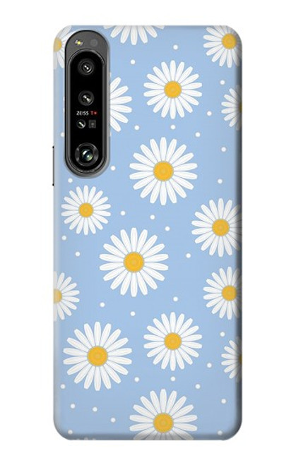W3681 Daisy Flowers Pattern Hülle Schutzhülle Taschen und Leder Flip für Sony Xperia 1 IV