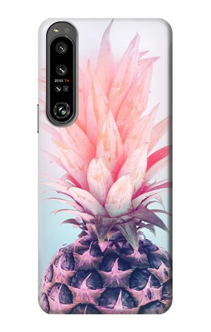 W3711 Pink Pineapple Hülle Schutzhülle Taschen und Leder Flip für Sony Xperia 1 IV