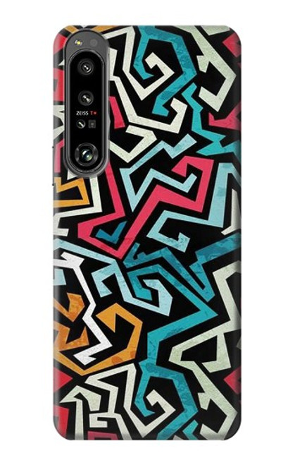 W3712 Pop Art Pattern Hülle Schutzhülle Taschen und Leder Flip für Sony Xperia 1 IV