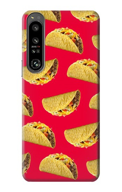 W3755 Mexican Taco Tacos Hülle Schutzhülle Taschen und Leder Flip für Sony Xperia 1 IV