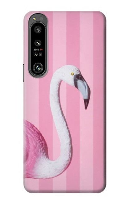 W3805 Flamingo Pink Pastel Hülle Schutzhülle Taschen und Leder Flip für Sony Xperia 1 IV