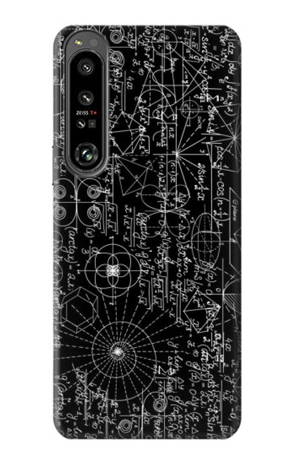 W3808 Mathematics Blackboard Hülle Schutzhülle Taschen und Leder Flip für Sony Xperia 1 IV