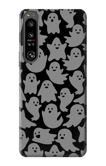 W3835 Cute Ghost Pattern Hülle Schutzhülle Taschen und Leder Flip für Sony Xperia 1 IV