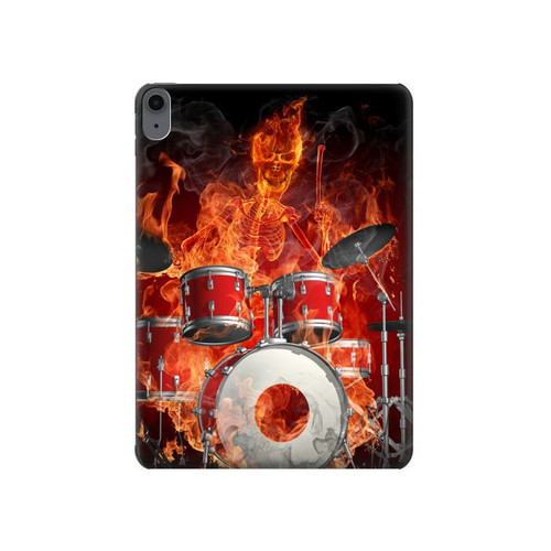 W1431 Skull Drum Fire Rock Tablet Hülle Schutzhülle Taschen für iPad Air (2022,2020, 4th, 5th), iPad Pro 11 (2022, 6th)