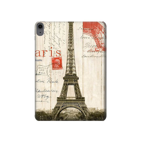 W2108 Eiffel Tower Paris Postcard Tablet Hülle Schutzhülle Taschen für iPad Air (2022,2020, 4th, 5th), iPad Pro 11 (2022, 6th)