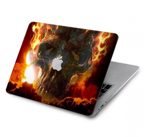 W0863 Hell Fire Skull Hülle Schutzhülle Taschen für MacBook Air 13″ (2022,2024) - A2681, A3113