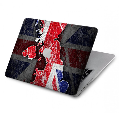 W2936 UK British Flag Map Hülle Schutzhülle Taschen für MacBook Air 13″ (2022,2024) - A2681, A3113