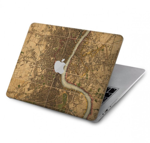 W3230 Vintage Map of London Hülle Schutzhülle Taschen für MacBook Air 13″ (2022,2024) - A2681, A3113