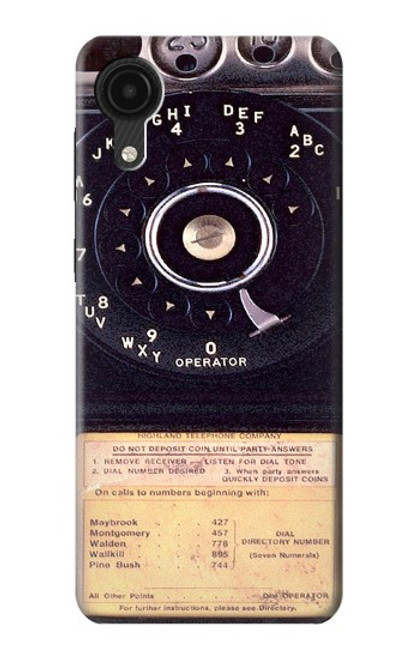 W0086 Payphone Vintage Hülle Schutzhülle Taschen und Leder Flip für Samsung Galaxy A03 Core
