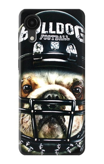W0098 Bulldog American Football Hülle Schutzhülle Taschen und Leder Flip für Samsung Galaxy A03 Core