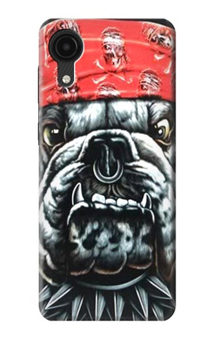 W0100 Bulldog American Football Hülle Schutzhülle Taschen und Leder Flip für Samsung Galaxy A03 Core