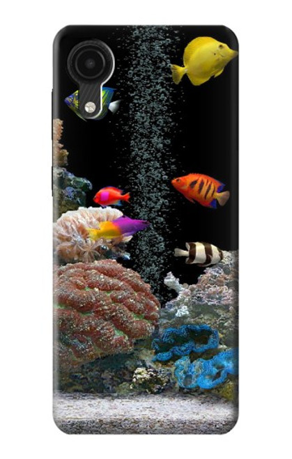 W0226 Aquarium Hülle Schutzhülle Taschen und Leder Flip für Samsung Galaxy A03 Core