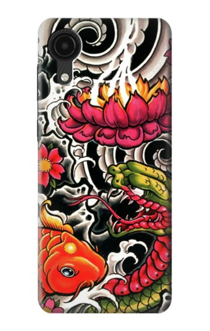 W0605 Yakuza Tattoo Hülle Schutzhülle Taschen und Leder Flip für Samsung Galaxy A03 Core