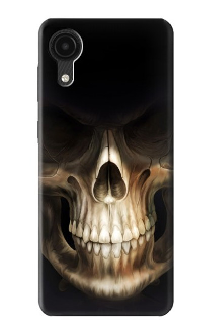 W1107 Skull Face Grim Reaper Hülle Schutzhülle Taschen und Leder Flip für Samsung Galaxy A03 Core