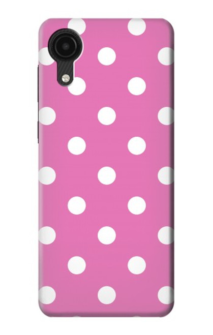 W2358 Pink Polka Dots Hülle Schutzhülle Taschen und Leder Flip für Samsung Galaxy A03 Core