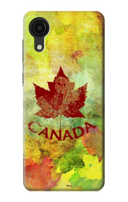 W2523 Canada Autumn Maple Leaf Hülle Schutzhülle Taschen und Leder Flip für Samsung Galaxy A03 Core