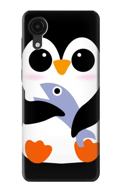 W2631 Cute Baby Penguin Hülle Schutzhülle Taschen und Leder Flip für Samsung Galaxy A03 Core